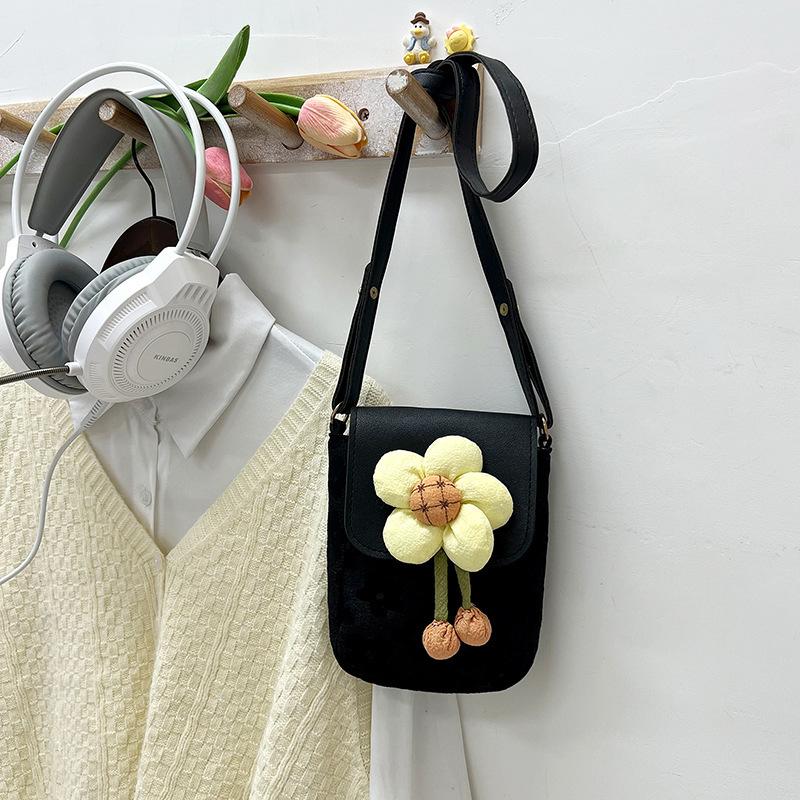 Foreign Style Simple Fashion Casual Flower Small Bag Women's 2025 Spring New Personalized Ins Messenger Bag Mobile Phone Bag