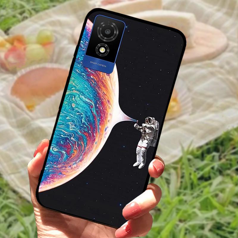 Per cover custodia TCL 501 Per TCL501 Silicone Morbido Marmo Nero Paraurti Funda Coque per TCL 501 T433D Protezione Completa 2024