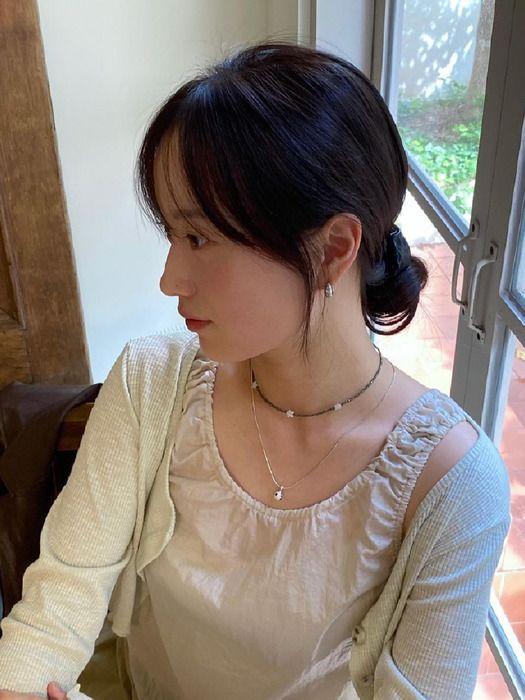 Metamic Catseye-stars Beads Necklace (Khaki)