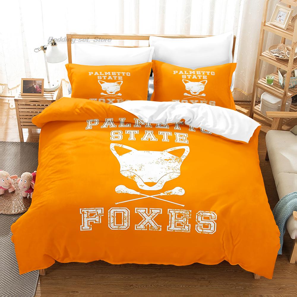 

Комплект постільної білизни The Foxhole Court Palmetto State Single Twin Full Queen Size Bed Set Adult Kid Bedroom Duvetpover Set Kawaii EU Single(135x200cm)