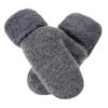 Cashmere-Like All Fingers Mittens Solid Color Fur Knitted Gloves Winter Gloves  Women Girl