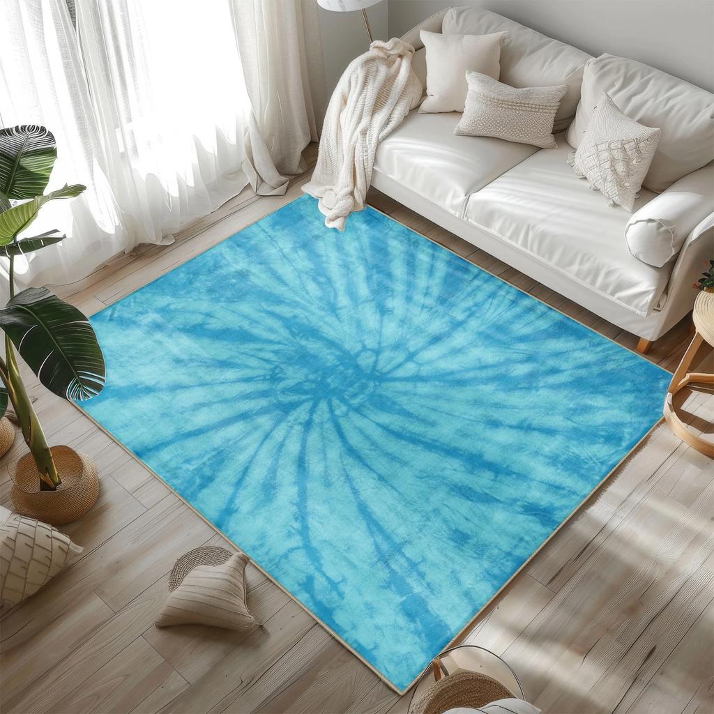 Nordic Tie Dye Area Rug for Living Room Modern Abstract Area Carpet Boho Area Rugs Colorful Rug Eclectic Bedroom Decor Carpet