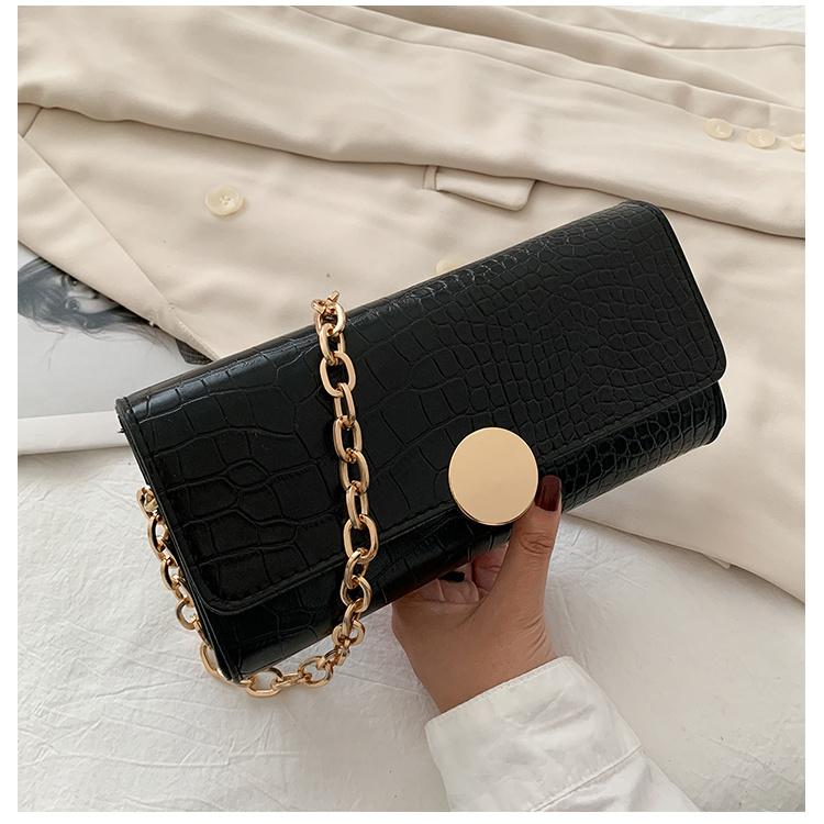 Bag Female New Tide Fashionable Hundred Crocodile Pattern Bag Niche Shoulder Bag Armpit Bag Fashion Simple Commuter Women s Bag чёрный 1098₽