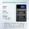 LP-E10 Dual-slot Camera Battery Charger Suitable for Canon EOsRebel T3,T5,T6,T7,EOS 1200D,EOS 1300D,EOS 2000D, EOS3000D Etc.