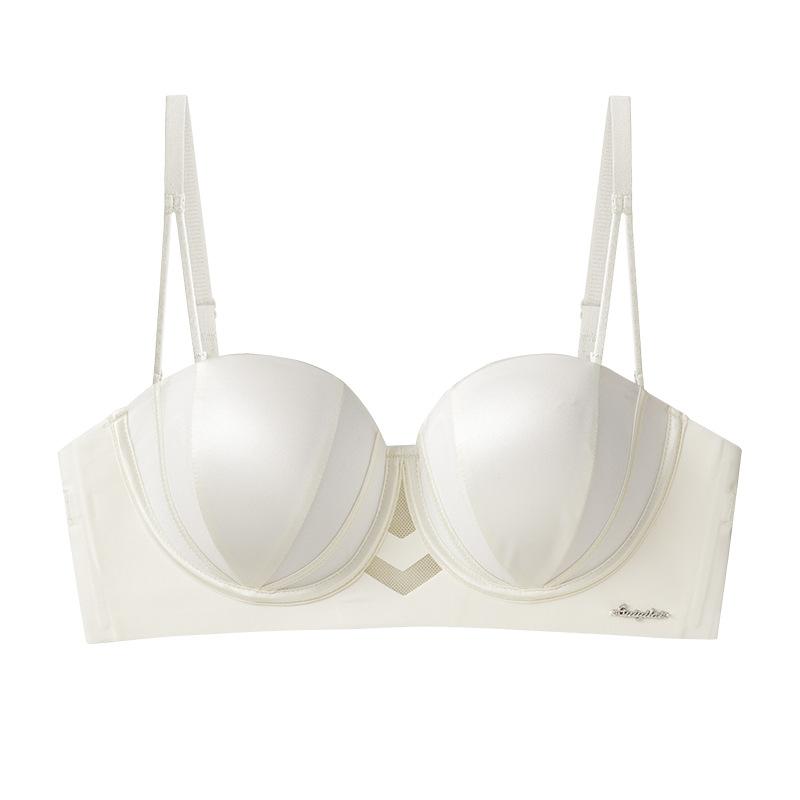 French pure desire strapless girl bra small breasts gather big seamless tube top sexy non-slip lift bra cover 32/70AB шампанского