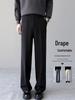 Men's Trendy Spring Loose-Fit Straight Leg Trousers with Half Elastic Waist