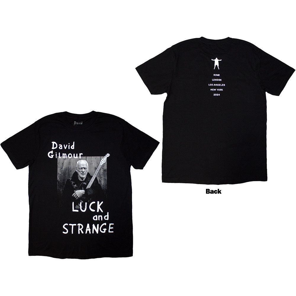 David Gilmour TShirt Luck Strange Portrait Black Back Print ExTour OF XL