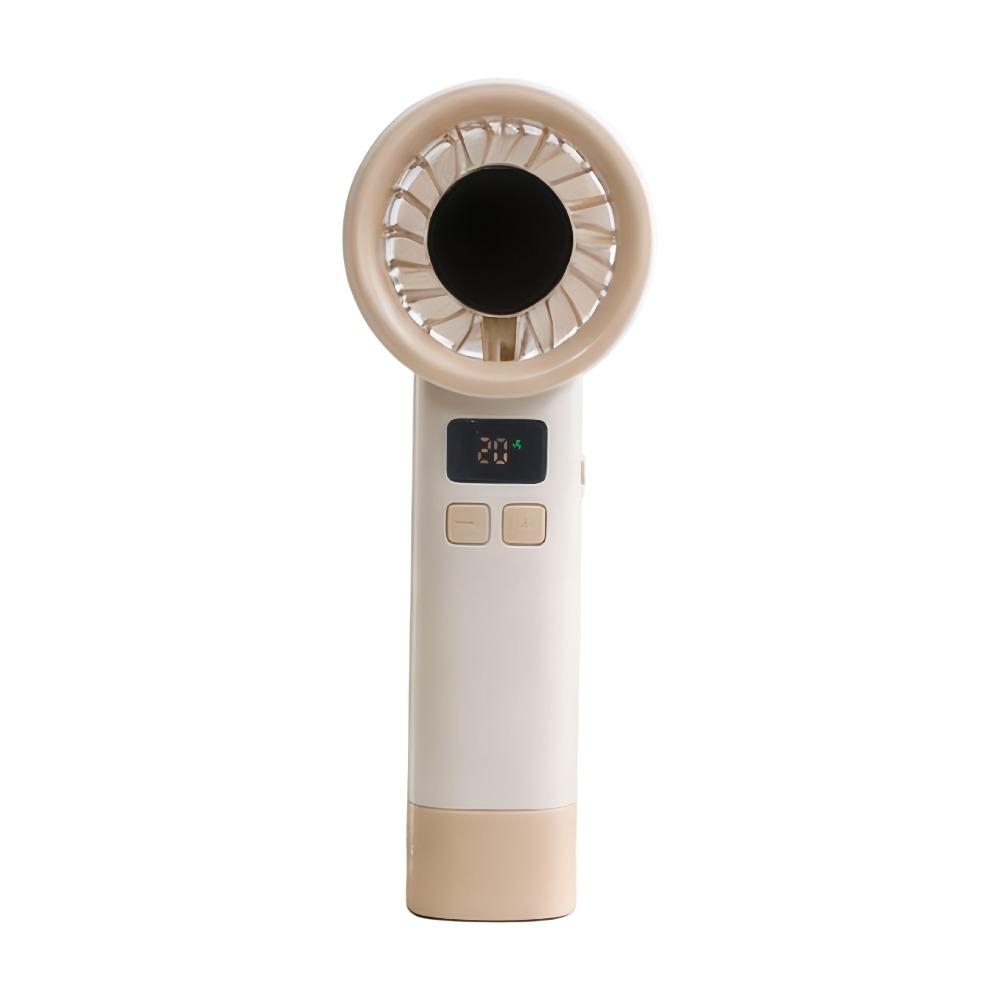 

USB Rechargeable Portable Hand Fan LED Digital Display Highspeed Cooling Fan Camping