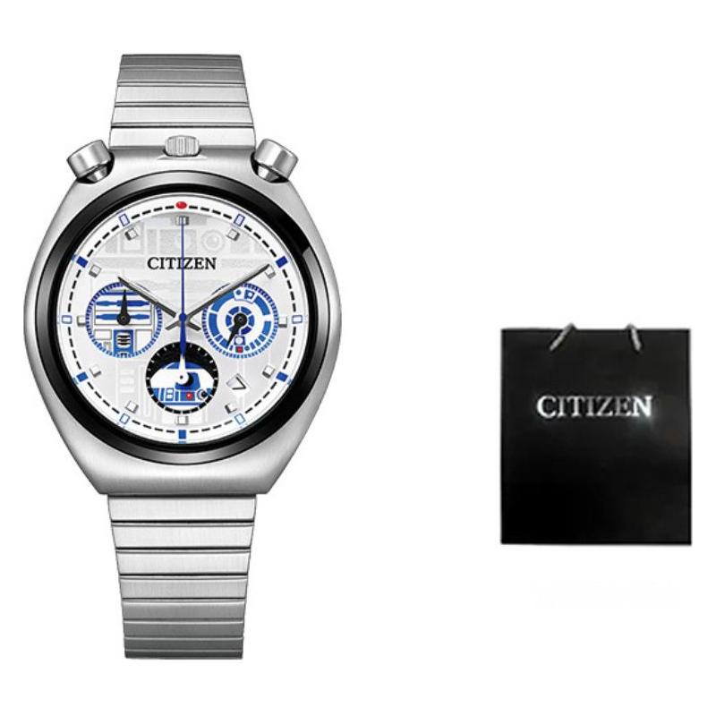 

CITIZEN Star Wars joint series cyberpunk trend waterproof Quartz Steel Strap same style for men and women silver dial AN3666-51A срібний