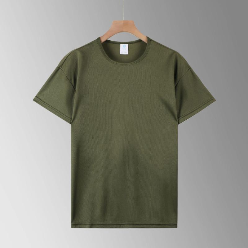 T-shirt de sport pour homme Taille européenne Manches courtes Col rond Séchage rapide Respirant