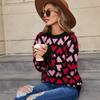 Love Lover Crew Neck Pullover Small Peach Heart Sweater Women