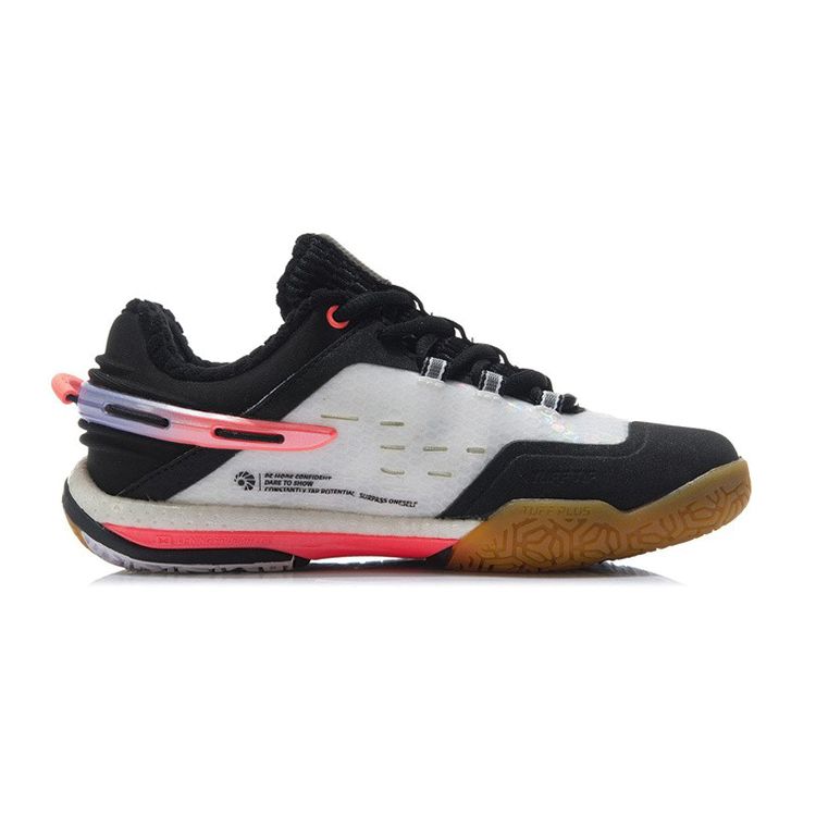 Li Ning Youth Badminton Series Shock Absorbing Breathable Wear Resistant Non Slip Low Top Running Shoes Kids sneakers Black White AYAR036-1