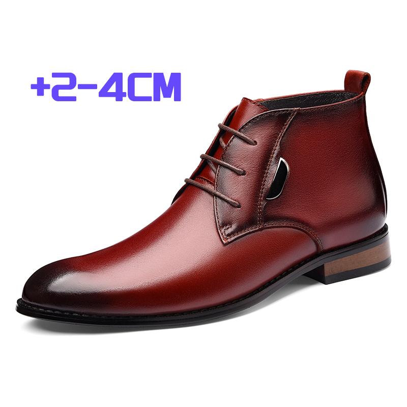 Top Quality All-match Men Ankle Boots Genuine Leather High Top Business Shoes Luxury Brand Smart Formal Dress Shoes Walk Botas