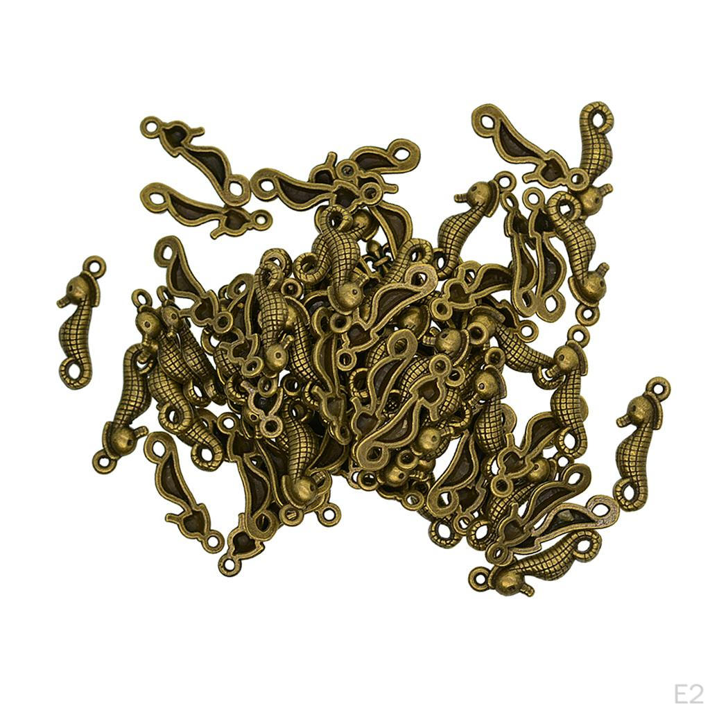 100Pcs Alloy Sea Horse Pendant Charmsfor DIY Necklace Findings Women Jewelry