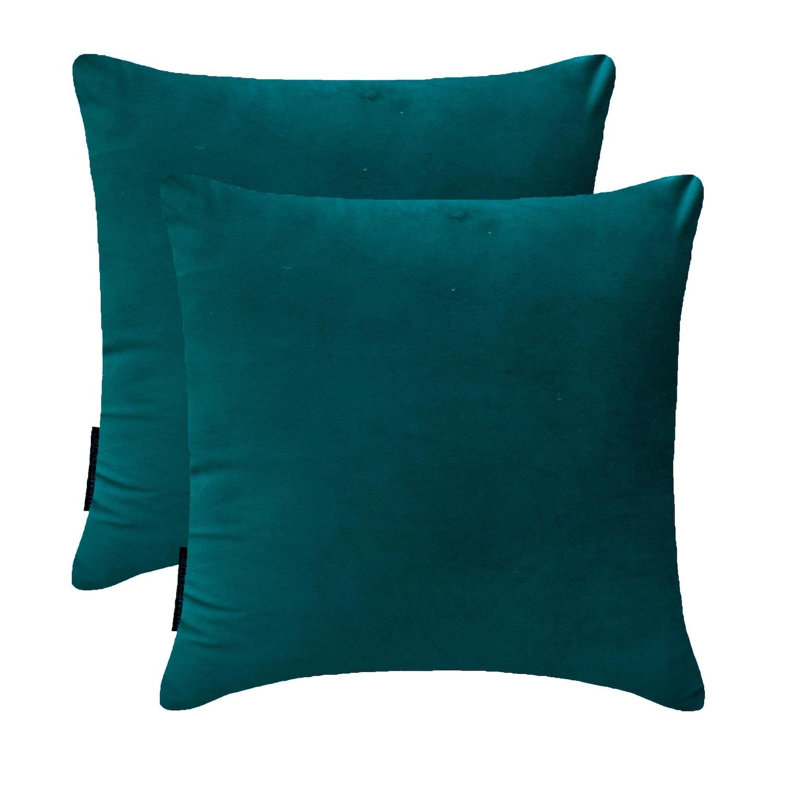 

Peacock Decorative Throw Pillow Covers | Pack of 2 Modern Plain Velvet Cushion Cover | Solid Color Pillowcases - Peacock Velvet 12 x 12 (Pack of 2) синий