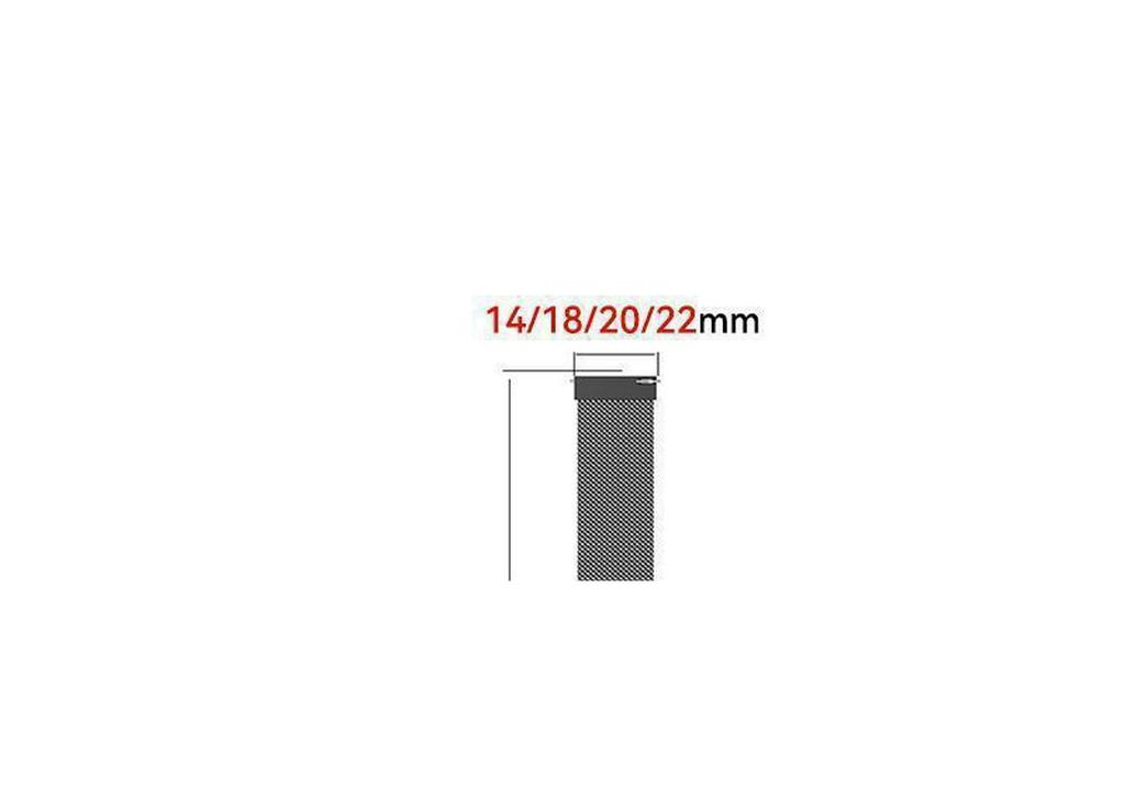 1422mm Magnetic Stainless Steel Milanese Strap, 20mm, Compatible with Xiaomi, Samsung, Huawei Devices, Flat Head Design, 18UK.