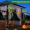 2pcs Solar Hanging Garden Lights, With LED Butterfly Hanging Ivy Vine Fake Leaves Decor IP65 Waterproof for Garden Wedding Decor
