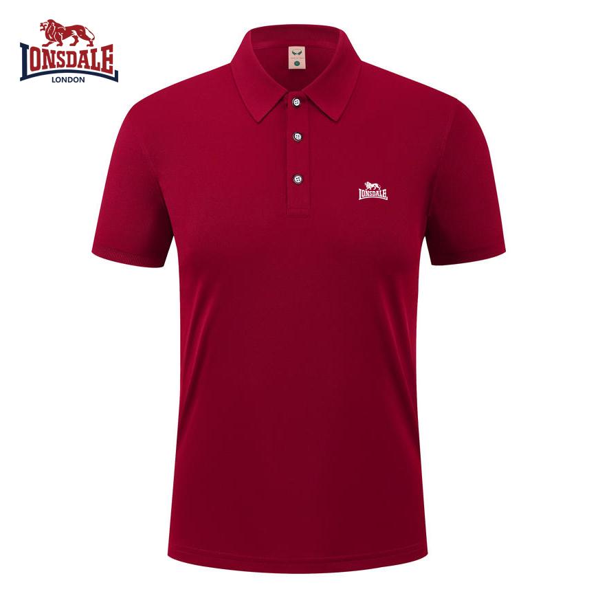 Lonsdale 2026 Zomer Nieuw Geborduurd Casual Sportkraag Poloshirt, Zweetafvoerend en Vocht absorberend Puur M