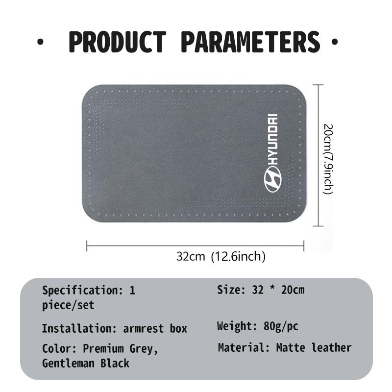 Suede Car Central Armrest Pad Scratch Resistant Anti Slip Cushion For Hyundai Tucson NX4 IX35 H7 2022 2021 2020 2019 2018 2009 AS1