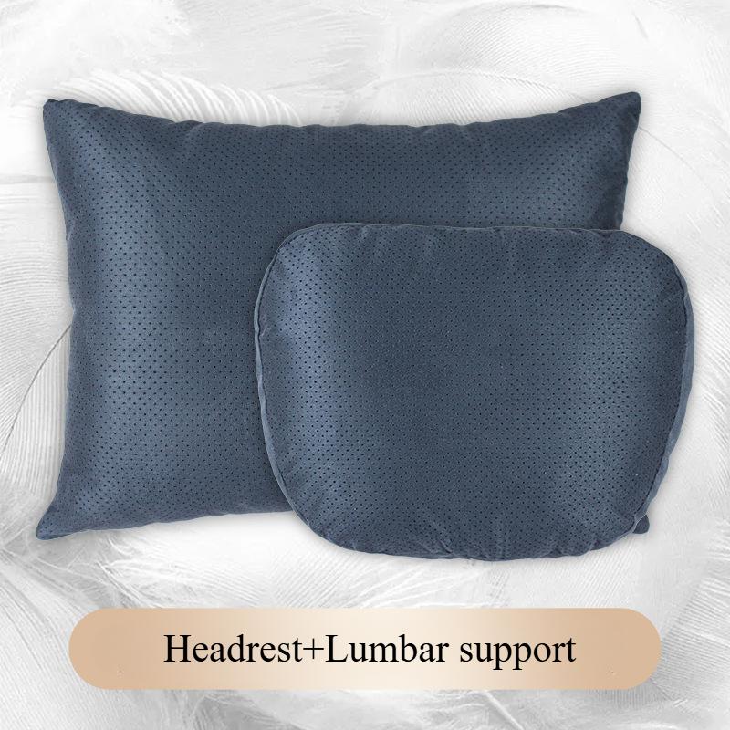 S-Class Car Headrests Lumbar Cushions Neck Protection Pillow Suede Seat Backrest Cushions Auto Accessories