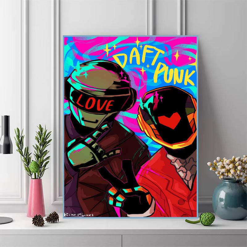 Daft Punk 100% Round Full Drill 5D DIY Diamond Painting Embroidery Cross Stitch Rhinestone Décor