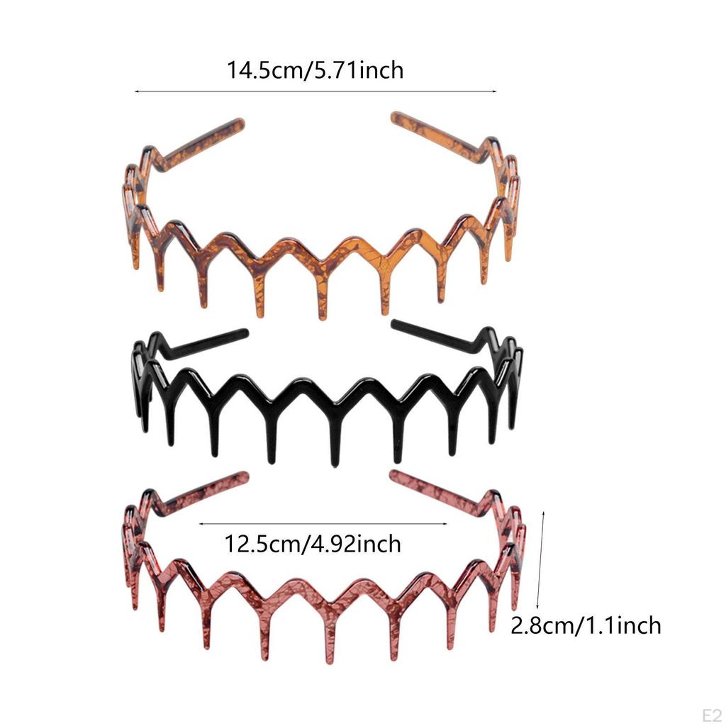 3 Pack Fashion And Versatile Zigzag Headbands for Women Girls