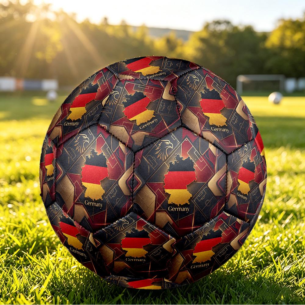 Deutschland Fußball Bedruckt Größe 5 Fußball Ball Verschleißfest Standard Erwachsenen Trainingsfußball Fan Geschenk für Indoor Outdoor Spiel Sport