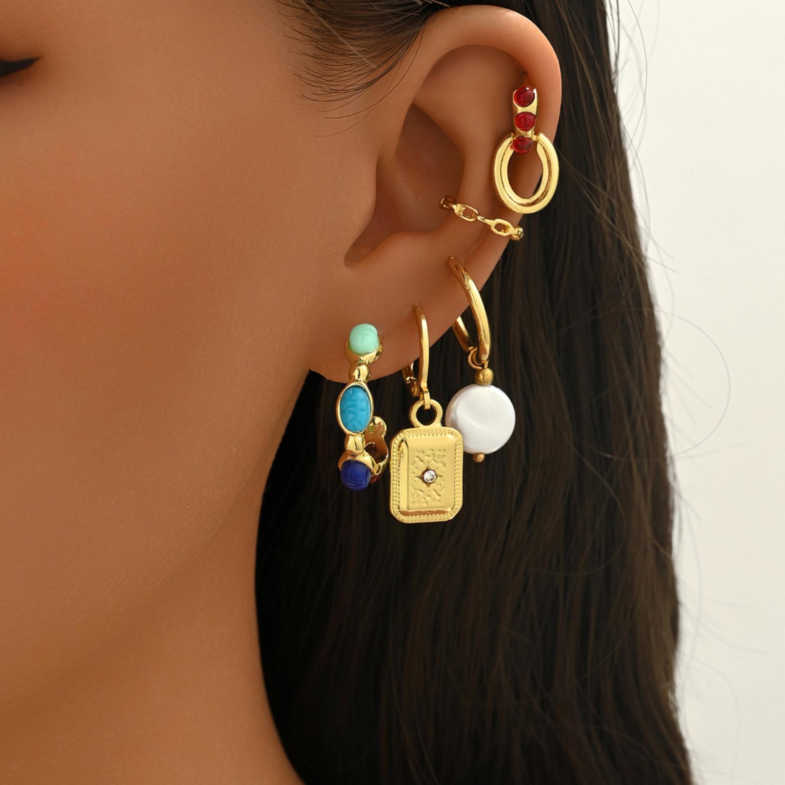 

Minimalist Women s Floral Earrings , Stylish Exaggerated Shiny Metal,look, Multi, Unique Alloy Stud Earrings One Size