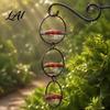 Backyard Bird Watching Supplies Metal Hanging Hummingbird Feeders for Outdoors Feeder with Red Glass Durable Iron Bath Bowl & Perch Decorative