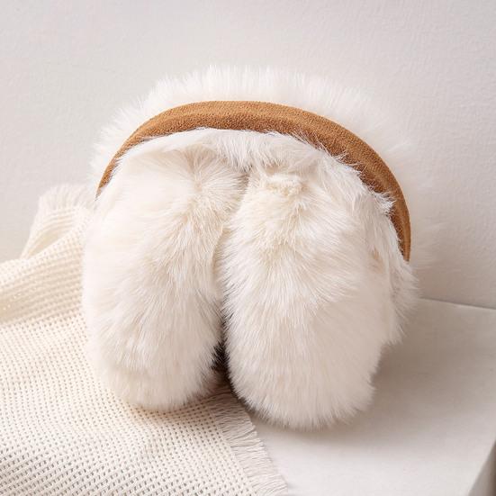 Winter Fuzzy Earmuff Cute Fluffy Faux Fur Earmuff Foldable Furry Ear Warmers for Women Men Girls Boys Jogging Skiing