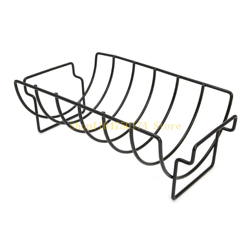 Non-Stick Metal Wire Stand BBQ Grill Steak Holder Roasting Rib Rack Kitchen Tool top sale