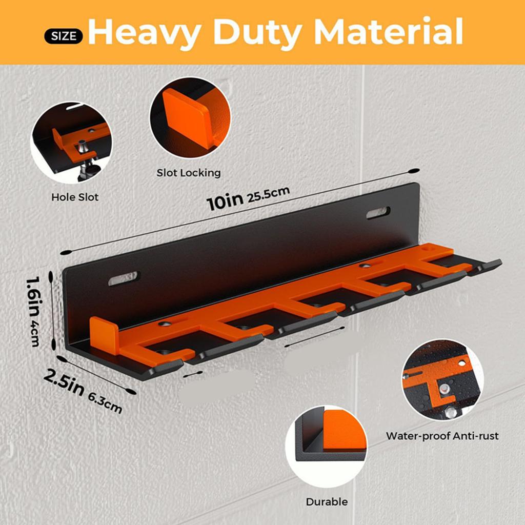 Rusts Proof Walls Mounted Pneumatic Tool Holder Heavy Sliding Lock Security 5 Tool Slot for Workshop
