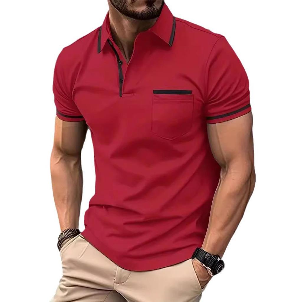 2026 Summer Men's Sports Polo Shirt with Button Pocket