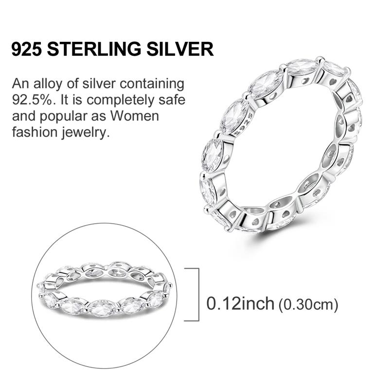 Original 925 Silver Shine Zircon Wedding Ring Simple Ring for Women Love Fashion Stackable Rings Popular Anniversary Jewelry