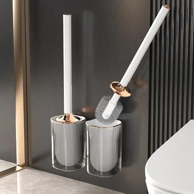 Toiletbürste mit langem Griff ohne toten Winkel Haushalt Wandwaschen Toilettenreinigungsbürsten-Set Abtropfend Anti-Schimmel Haushaltsreinigung