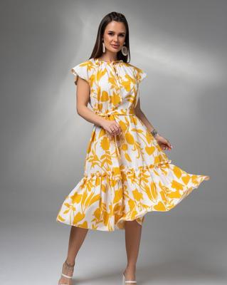 Dress with Flounce and Neckline ISSA Plus