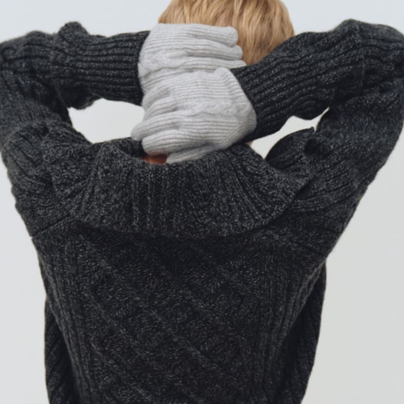 MOHAN TFW LAMBS WOOL CABLE GLOVES_3COLORS