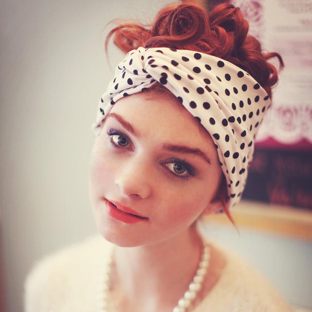 

Polka Dot Milk Silk Criss-Cross Knotted Headband - Stylish Women s Hair Accessory