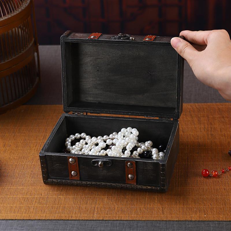 Wooden Storage Retro Box For Jewelry And Accessories With Classic Gift Design