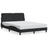 Bed Frame with LED Lights without Mattress Black 140x190 cm Velvet