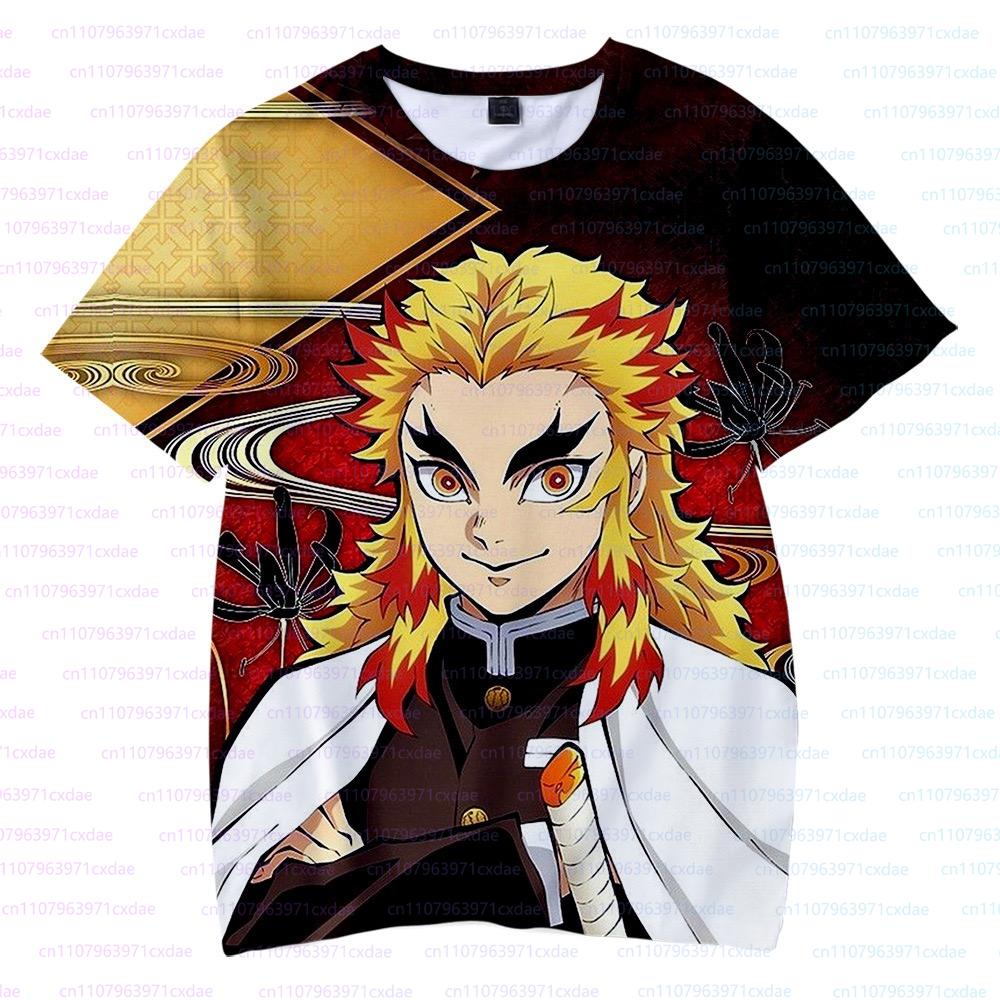 Japanisches Anime Dämonentöter Gedrucktes Teenager T-Shirt Herren Manga Lässig 3D Druck T-Shirts Männlich Klassisch Grafik Streetwear Oberteile