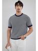2024 Men's Striped Polo: Short-Sleeve, Versatile Round Neck Knit Shirt