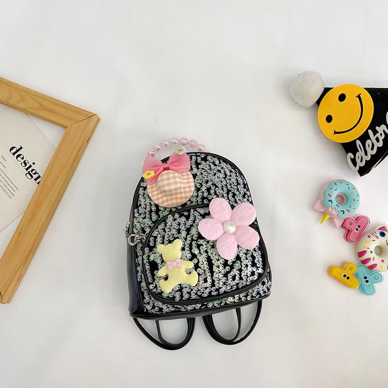 Adorable Pu Sequin Backpack For Kids With Comfortable Straps For School And Play