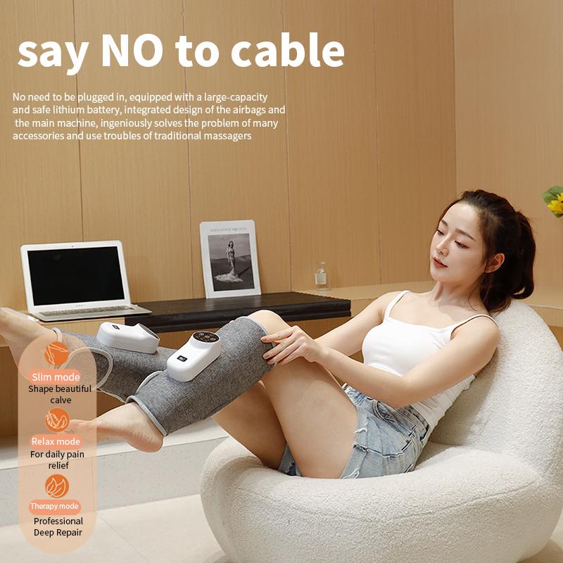Electric Leg Massager Wireless Heating with Air Compression Leg Massage Device For Pain Relief Calf Muscle Fatigue Relax