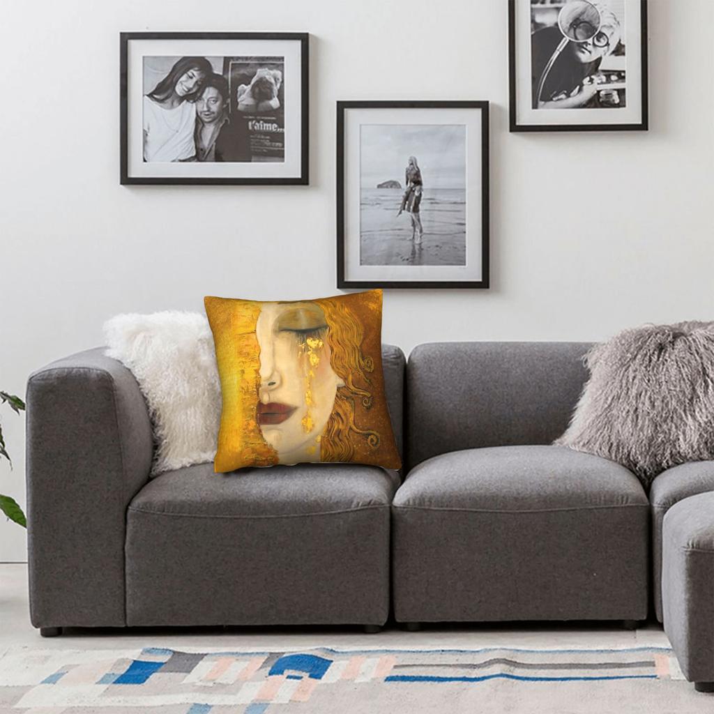 Gustav Klimt Kunst Kissenbezug Druck Kissenbezug Neuheit Kissenhülle für Sofa Couch Bett Wohnzimmer