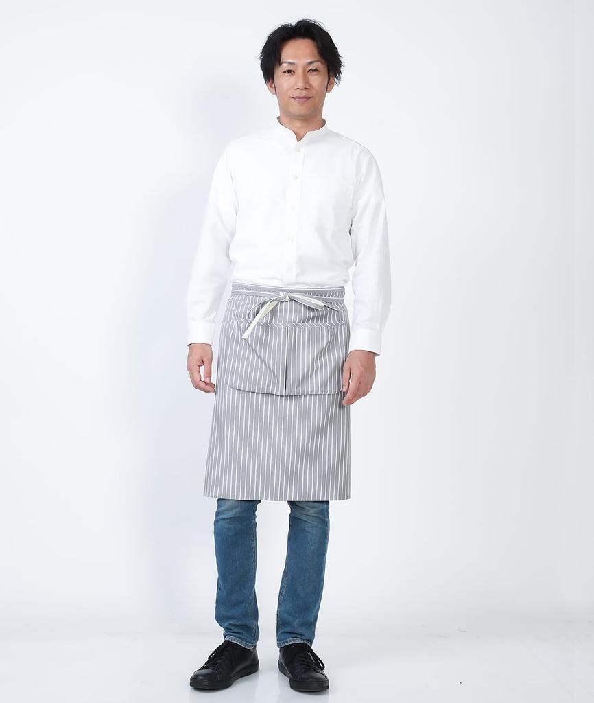 Seven Uniform GH7021-0 White, Size Small, Long Sleeve Stand Collar Shirt, Oxford Cloth, Restaurant Uniform