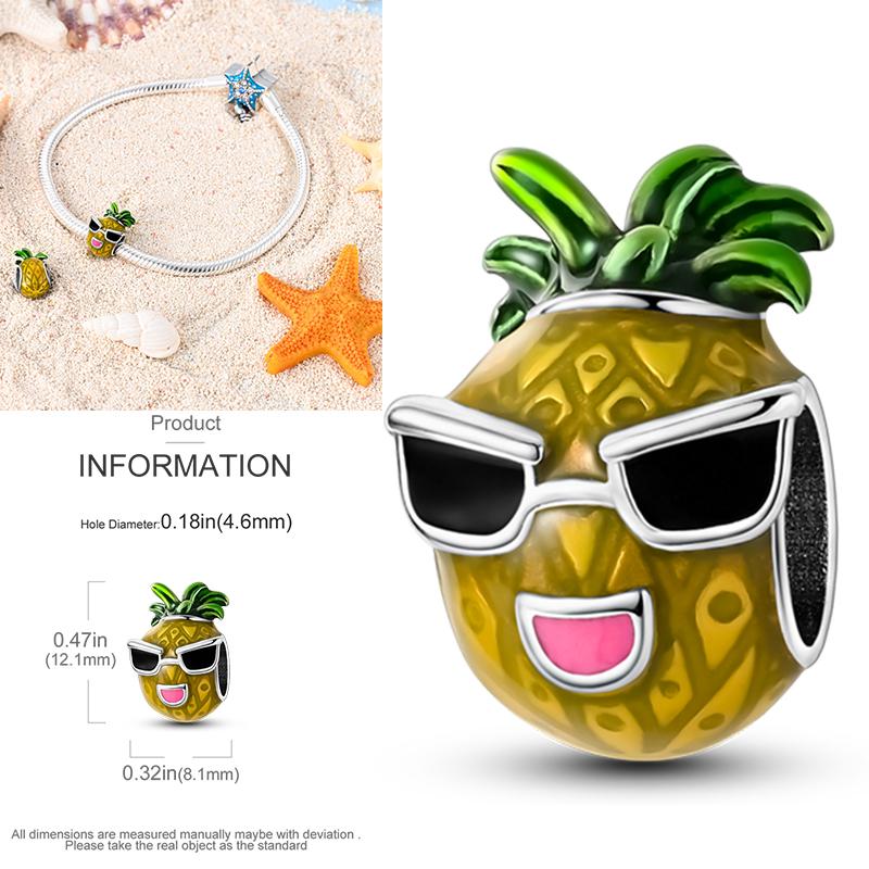 Neuer 925er Silber Kaktus Kleeblatt Anhänger Frühlingsgrüne Serie Perlenanhänger Für Original Perlenarmband DIY Schmuck