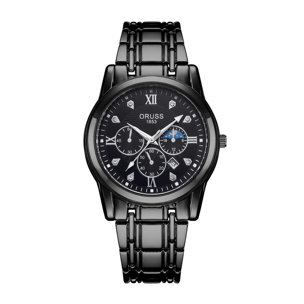 Relógio Masculino Automático Completo Luminoso À Prova D'água Calendário Pulseira de Aço