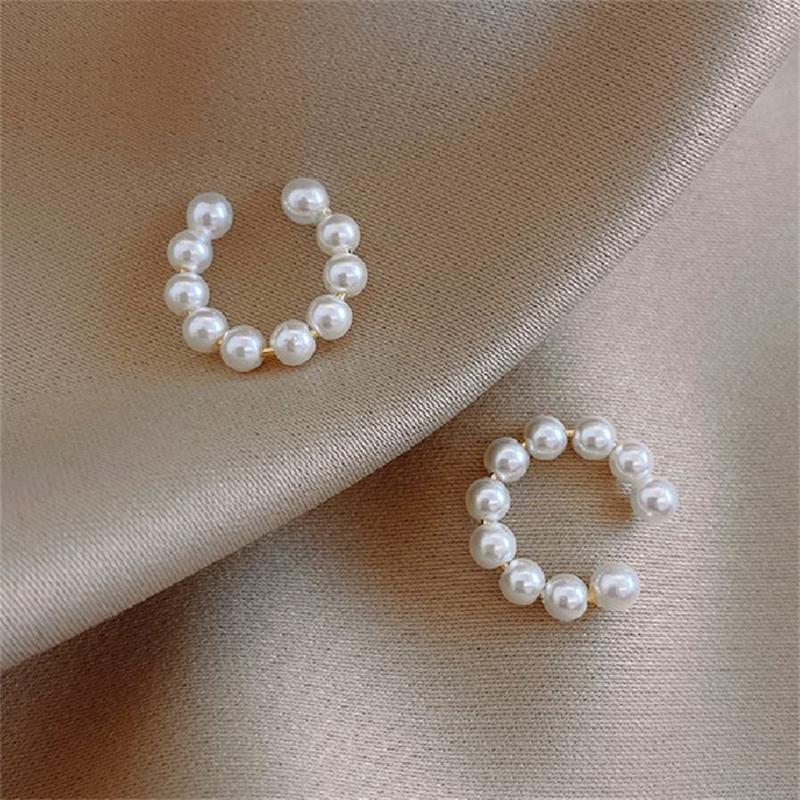Korean Pearl Ear Cuff Clip Earrings Non-Piercing Bone C-Shaped Without Puncture Minimalist Earrings For Women Fashion Jewelry