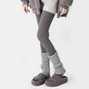 Metal Standard Gray Knitted Socks Cover Women'S Autumn And Winter Design Sense Flanging Thickened Warm Babes Long Tube Stacking Calf Cover